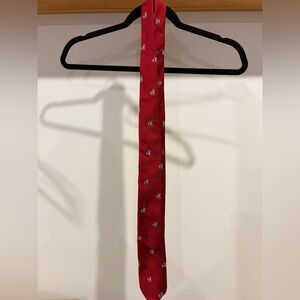 Alderman Reed Red Tie with Embroidered Polo Player Design